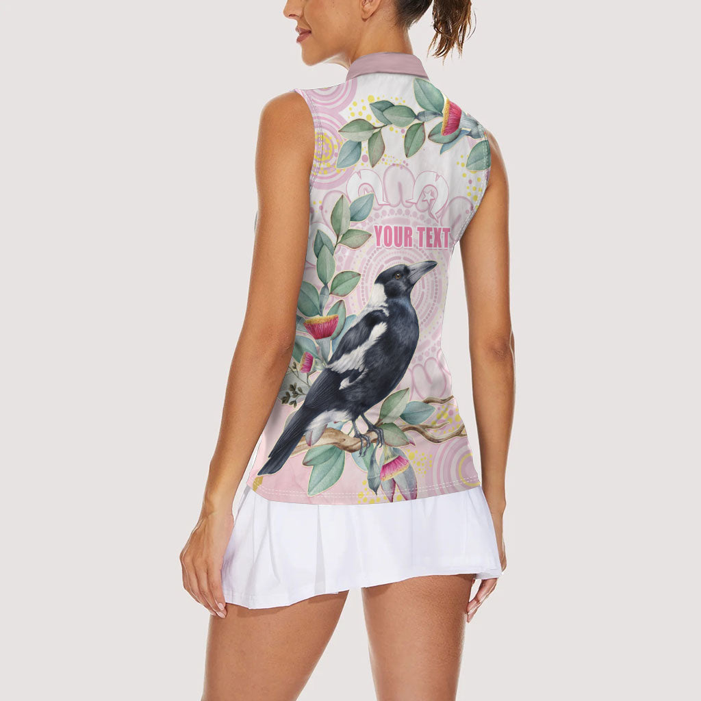 Magpie NAIDOC Week 2026 Personalised Women Sleeveless Polo Shirt 50 Years Deadly Eucalyptus Blossoms Aboriginal Art