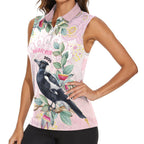 Magpie NAIDOC Week 2026 Personalised Women Sleeveless Polo Shirt 50 Years Deadly Eucalyptus Blossoms Aboriginal Art