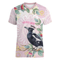 Magpie NAIDOC Week 2026 Personalised Women V-Neck T-Shirt 50 Years Deadly Eucalyptus Blossoms Aboriginal Art