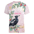 Magpie NAIDOC Week 2026 Personalised Women V-Neck T-Shirt 50 Years Deadly Eucalyptus Blossoms Aboriginal Art
