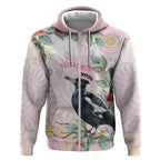 Magpie NAIDOC Week 2026 Personalised Zip Hoodie 50 Years Deadly Eucalyptus Blossoms Aboriginal Art