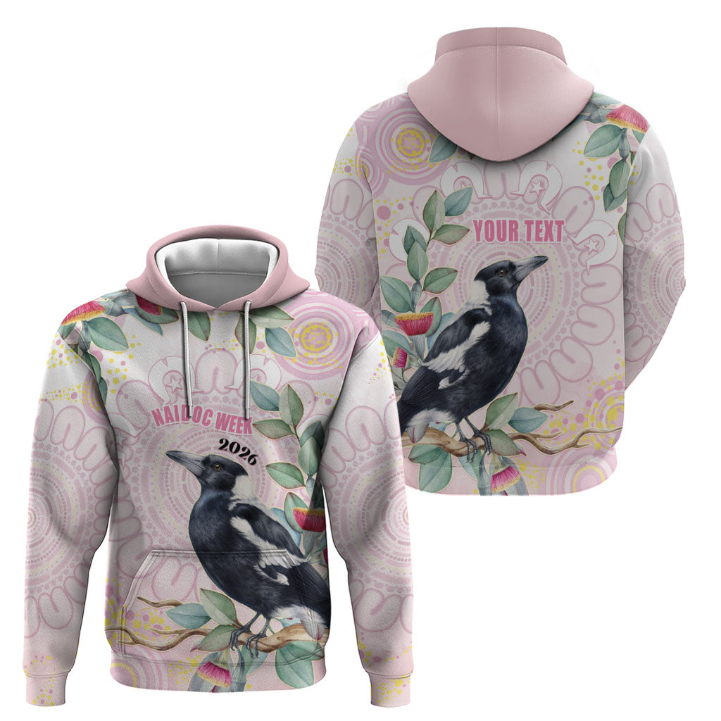 Magpie NAIDOC Week 2026 Personalised Zip Hoodie 50 Years Deadly Eucalyptus Blossoms Aboriginal Art