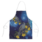 New Zealand Kokako Bird Apron Kowhai Galaxy Style Polynesian Pattern