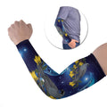New Zealand Kokako Bird Arm Sleeves Kowhai Galaxy Style Polynesian Pattern