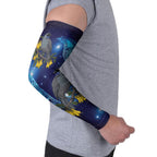 New Zealand Kokako Bird Arm Sleeves Kowhai Galaxy Style Polynesian Pattern