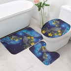 New Zealand Kokako Bird Bathroom Set Kowhai Galaxy Style Polynesian Pattern