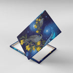 New Zealand Kokako Bird Canvas Wall Art Kowhai Galaxy Style Polynesian Pattern