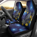 New Zealand Kokako Bird Car Seat Cover Kowhai Galaxy Style Polynesian Pattern