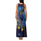 New Zealand Kokako Bird Family Matching Tank Maxi Dress and Hawaiian Shirt Kowhai Galaxy Style Polynesian Pattern