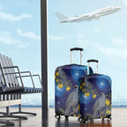 New Zealand Kokako Bird Luggage Cover Kowhai Galaxy Style Polynesian Pattern