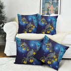 New Zealand Kokako Bird Pillow Cover Kowhai Galaxy Style Polynesian Pattern