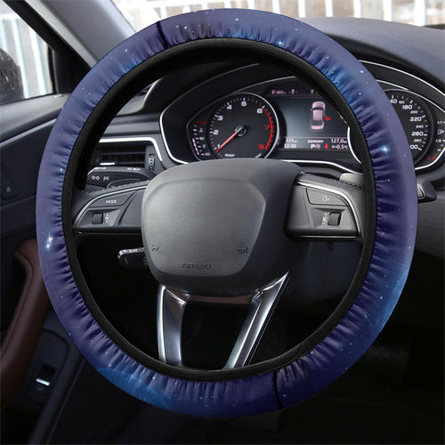 New Zealand Kokako Bird Steering Wheel Cover Kowhai Galaxy Style Polynesian Pattern