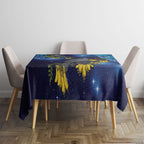 New Zealand Kokako Bird Tablecloth Kowhai Galaxy Style Polynesian Pattern