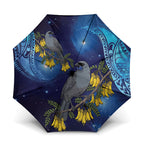 New Zealand Kokako Bird Umbrella Kowhai Galaxy Style Polynesian Pattern