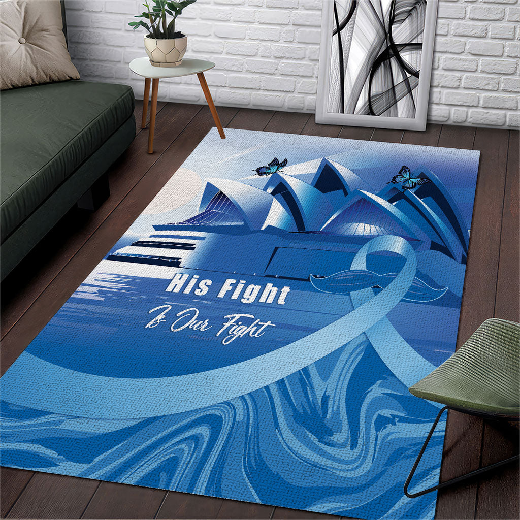 Australia Prostate Cancer Awareness Area Rug Aussie Blue Ribbon Sydney Opera House