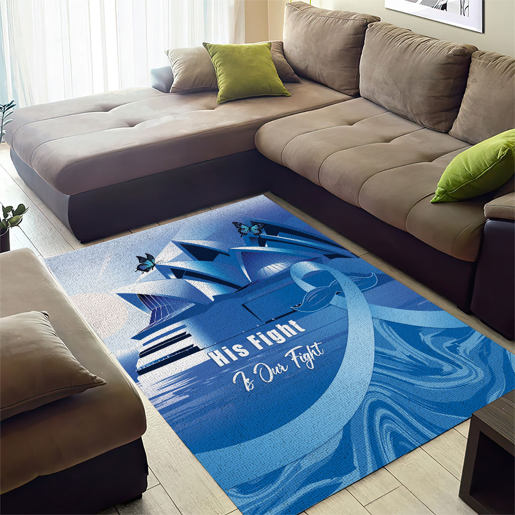 Australia Prostate Cancer Awareness Area Rug Aussie Blue Ribbon Sydney Opera House