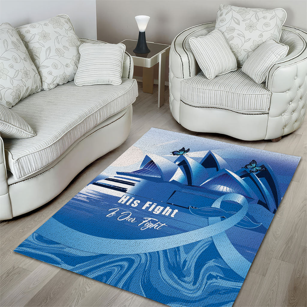 Australia Prostate Cancer Awareness Area Rug Aussie Blue Ribbon Sydney Opera House