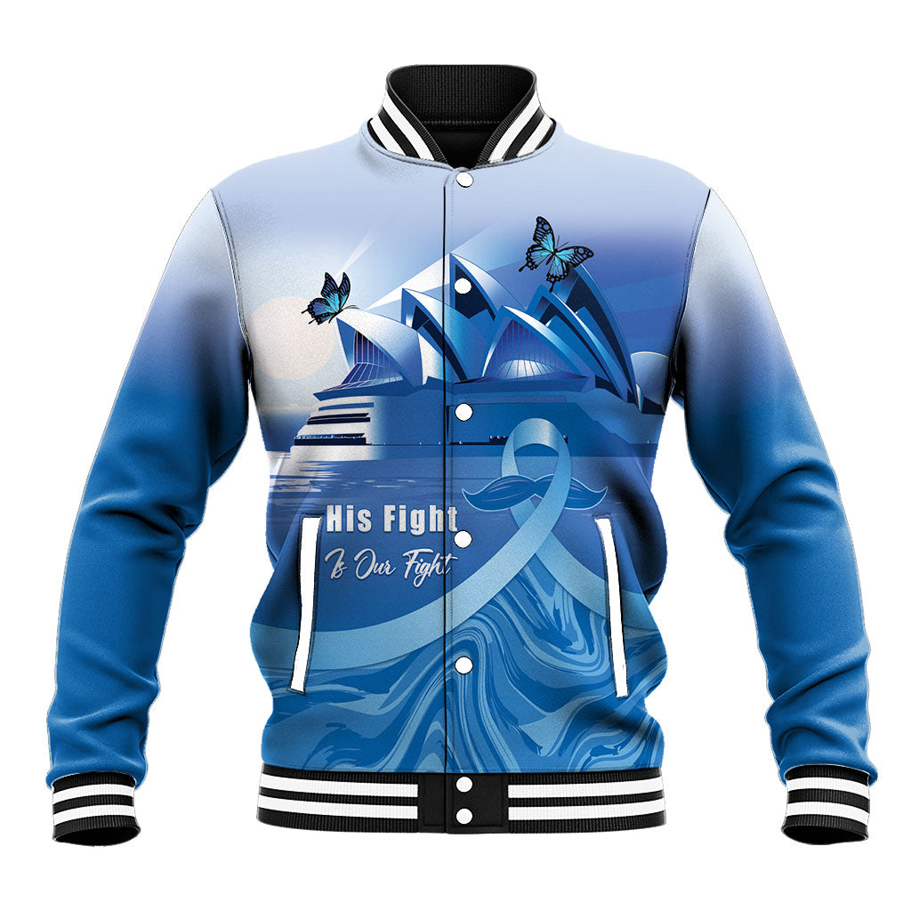 Personalised Australia Prostate Cancer Awareness Baseball Jacket Aussie Blue Ribbon Sydney Opera House