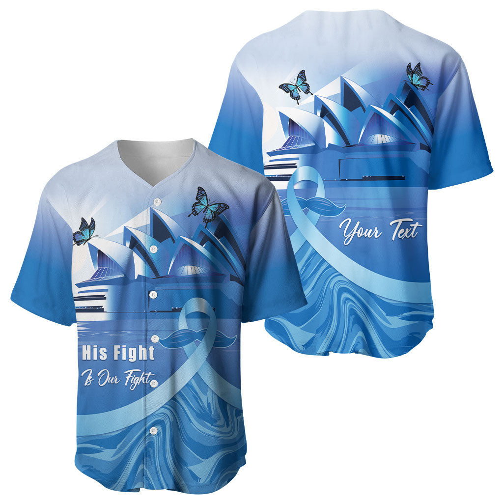 Personalised Australia Prostate Cancer Awareness Baseball Jersey Aussie Blue Ribbon Sydney Opera House