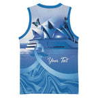 Personalised Australia Prostate Cancer Awareness Basketball Jersey Aussie Blue Ribbon Sydney Opera House
