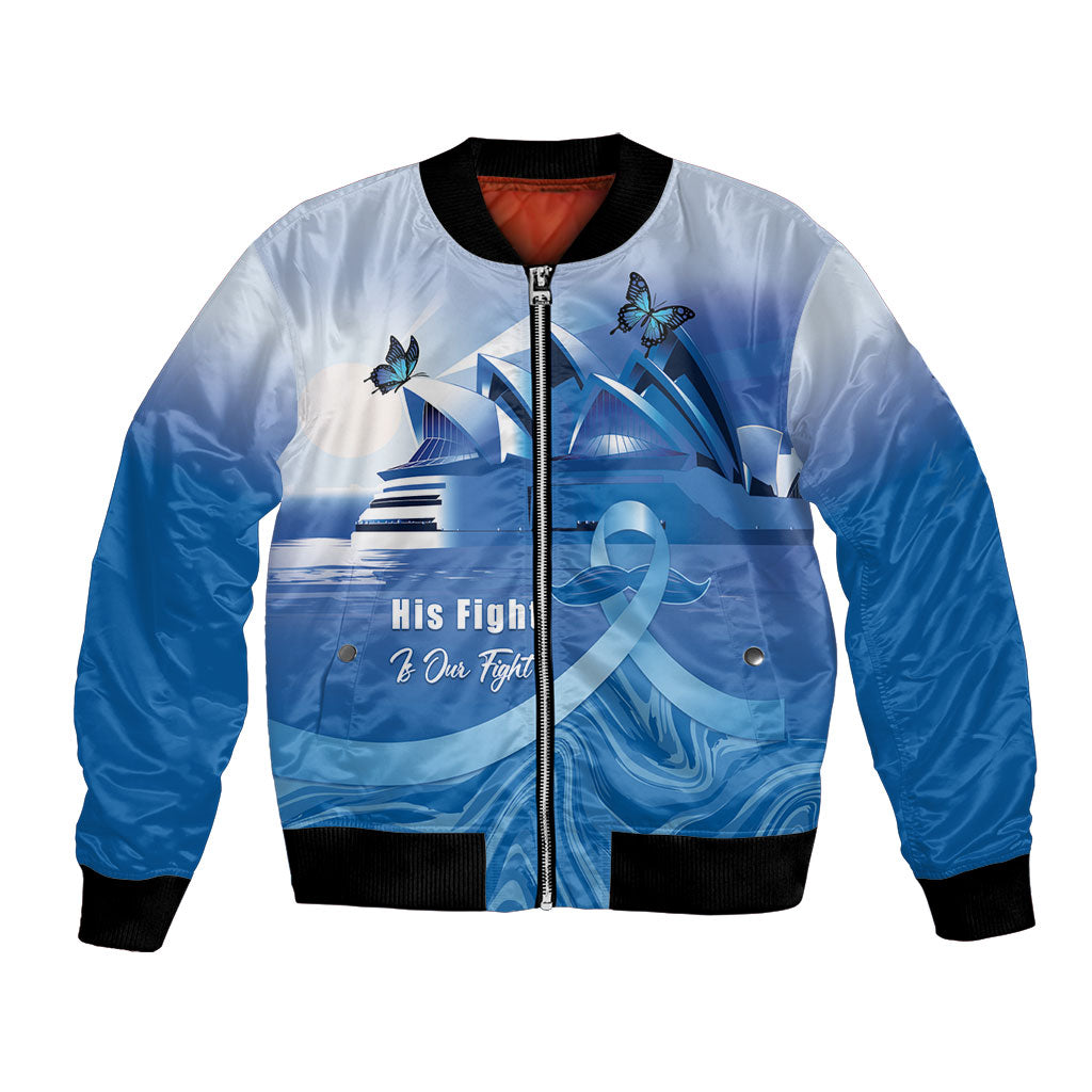 Personalised Australia Prostate Cancer Awareness Bomber Jacket Aussie Blue Ribbon Sydney Opera House