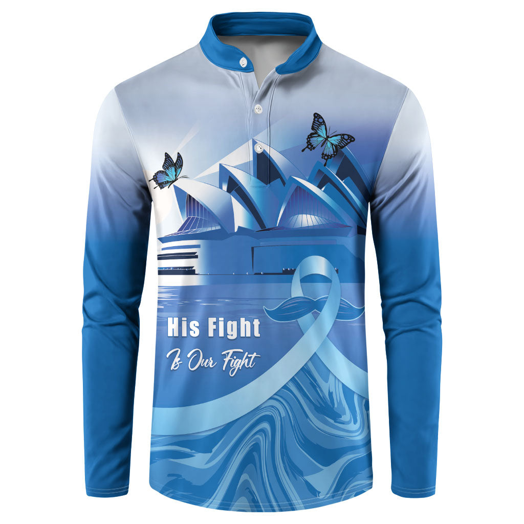 Personalised Australia Prostate Cancer Awareness Button Sweatshirt Aussie Blue Ribbon Sydney Opera House