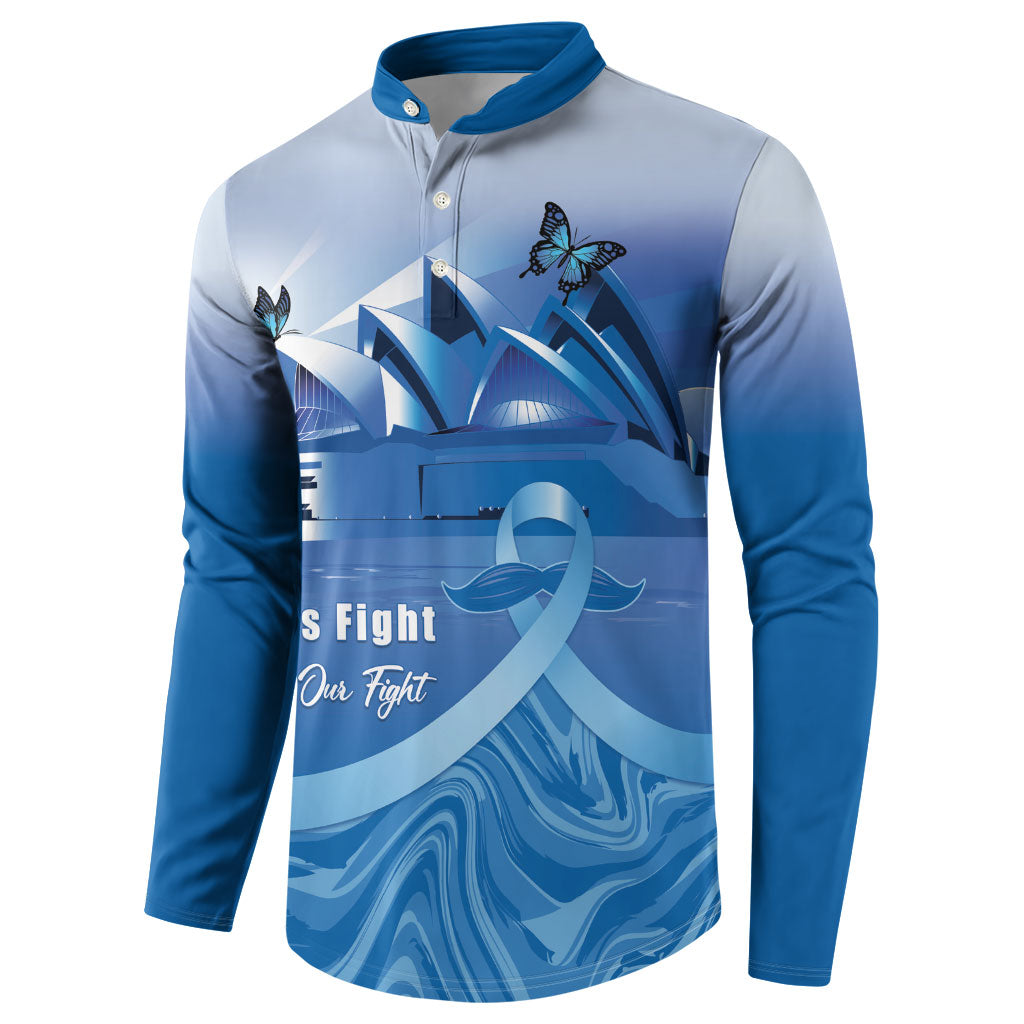 Personalised Australia Prostate Cancer Awareness Button Sweatshirt Aussie Blue Ribbon Sydney Opera House