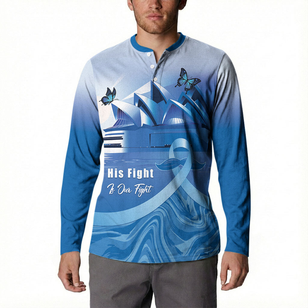 Personalised Australia Prostate Cancer Awareness Button Sweatshirt Aussie Blue Ribbon Sydney Opera House