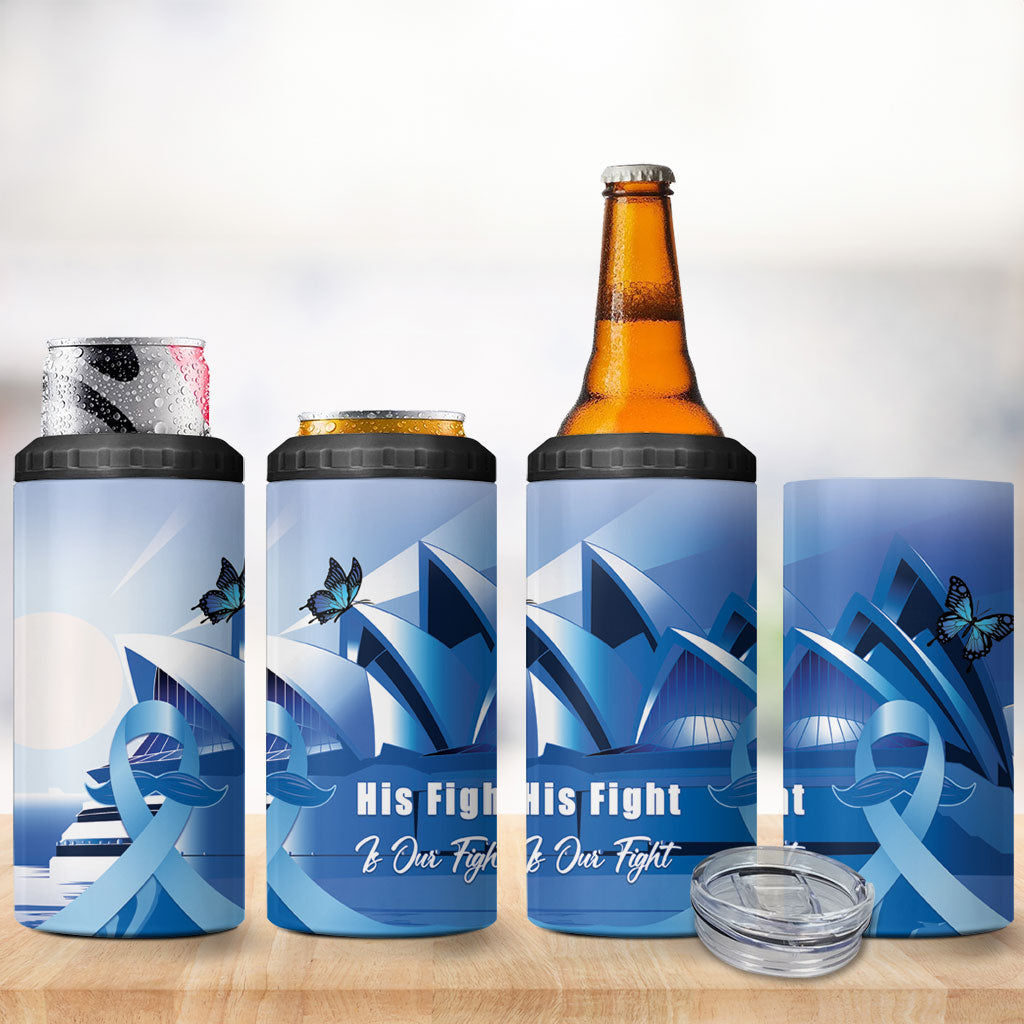 Australia Prostate Cancer Awareness 4 in 1 Can Cooler Tumbler Aussie Blue Ribbon Sydney Opera House