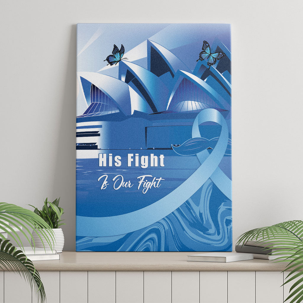 Australia Prostate Cancer Awareness Canvas Wall Art Aussie Blue Ribbon Sydney Opera House