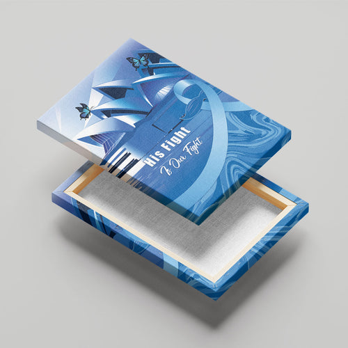Australia Prostate Cancer Awareness Canvas Wall Art Aussie Blue Ribbon Sydney Opera House