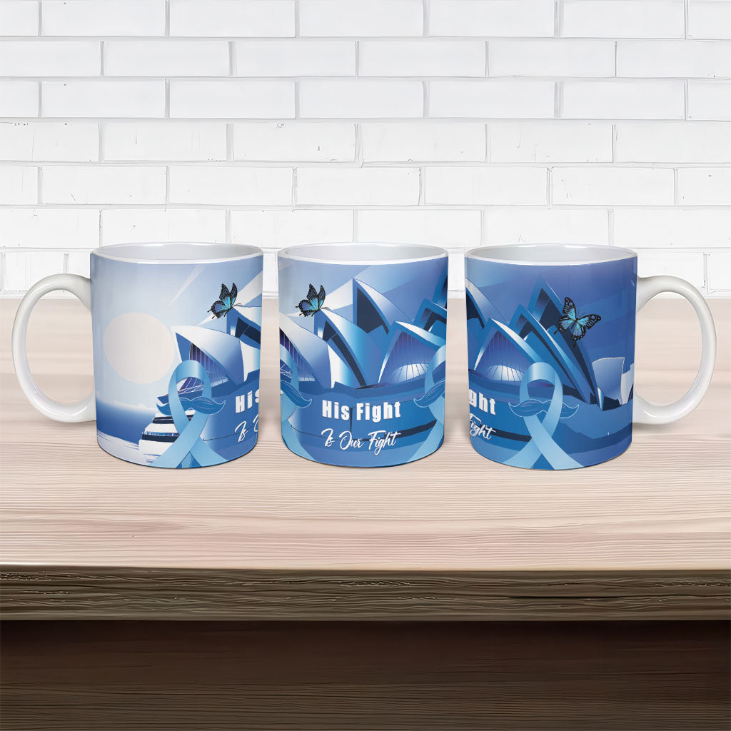 Australia Prostate Cancer Awareness Ceramic Mug Aussie Blue Ribbon Sydney Opera House