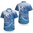 Personalised Australia Prostate Cancer Awareness Couples Matching Long Sleeve Bodycon Dress and Hawaiian Shirt Aussie Blue Ribbon Sydney Opera House