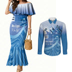 Personalised Australia Prostate Cancer Awareness Couples Matching Mermaid Dress and Long Sleeve Button Shirt Aussie Blue Ribbon Sydney Opera House