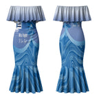 Personalised Australia Prostate Cancer Awareness Couples Matching Mermaid Dress and Long Sleeve Button Shirt Aussie Blue Ribbon Sydney Opera House