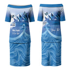 Personalised Australia Prostate Cancer Awareness Couples Matching Puletasi and Long Sleeve Button Shirt Aussie Blue Ribbon Sydney Opera House