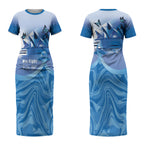 Personalised Australia Prostate Cancer Awareness Couples Matching Short Sleeve Bodycon Dress and Long Sleeve Button Shirt Aussie Blue Ribbon Sydney Opera House