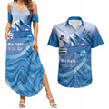 Personalised Australia Prostate Cancer Awareness Couples Matching Summer Maxi Dress and Hawaiian Shirt Aussie Blue Ribbon Sydney Opera House