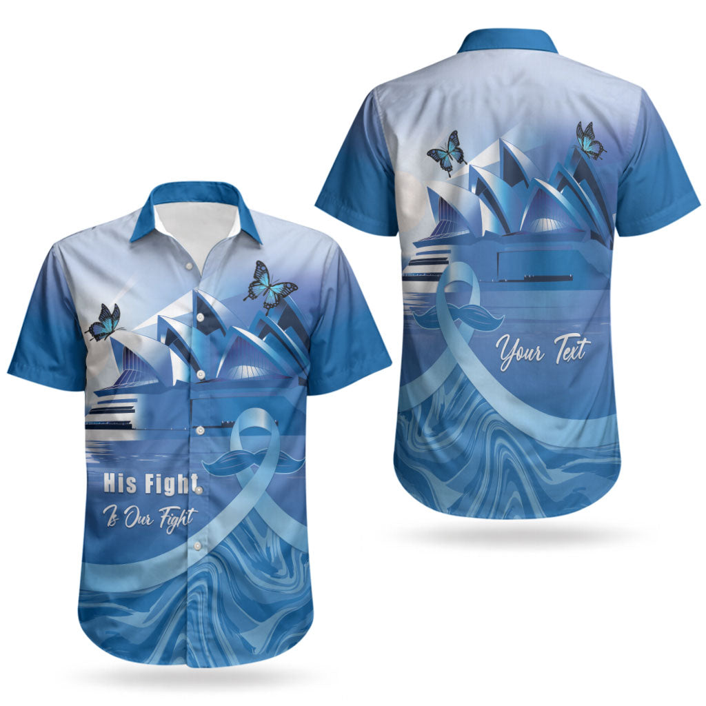 Personalised Australia Prostate Cancer Awareness Couples Matching Summer Maxi Dress and Hawaiian Shirt Aussie Blue Ribbon Sydney Opera House