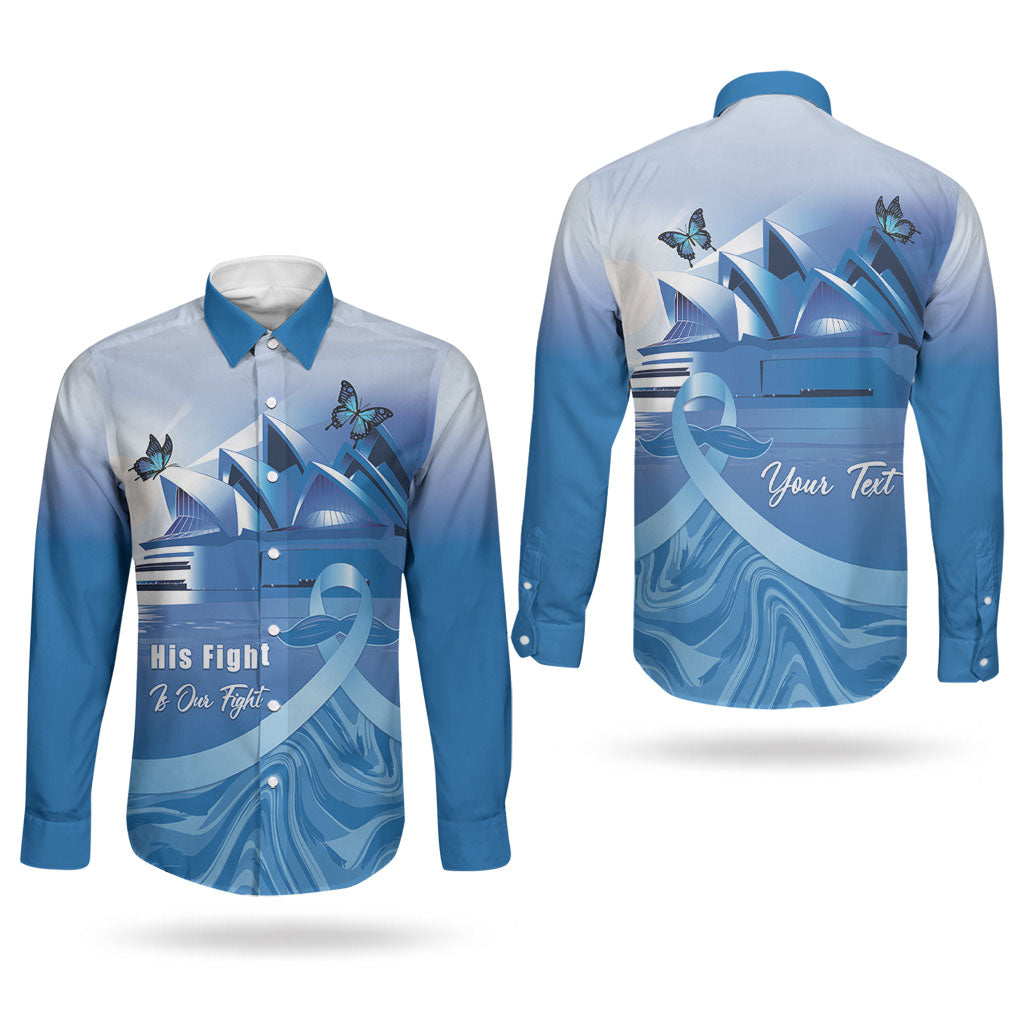Personalised Australia Prostate Cancer Awareness Couples Matching Tank Maxi Dress and Long Sleeve Button Shirt Aussie Blue Ribbon Sydney Opera House