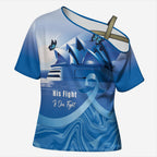 Personalised Australia Prostate Cancer Awareness Cross Shoulder Shirt Aussie Blue Ribbon Sydney Opera House