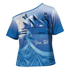Personalised Australia Prostate Cancer Awareness Cross Shoulder Shirt Aussie Blue Ribbon Sydney Opera House