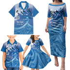 Personalised Australia Prostate Cancer Awareness Family Matching Puletasi and Hawaiian Shirt Aussie Blue Ribbon Sydney Opera House
