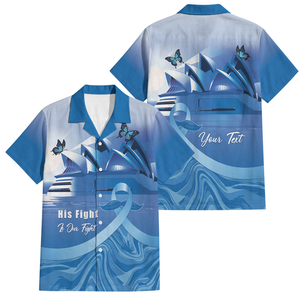 Personalised Australia Prostate Cancer Awareness Family Matching Puletasi and Hawaiian Shirt Aussie Blue Ribbon Sydney Opera House