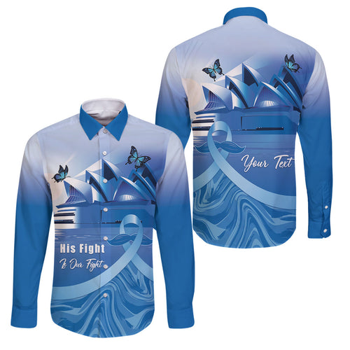 Personalised Australia Prostate Cancer Awareness Family Matching Summer Maxi Dress and Hawaiian Shirt Aussie Blue Ribbon Sydney Opera House