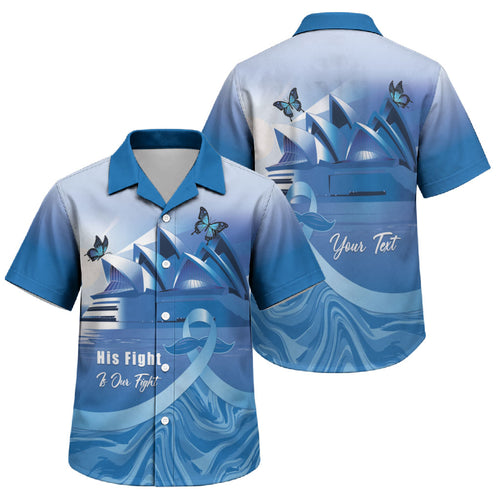 Personalised Australia Prostate Cancer Awareness Family Matching Summer Maxi Dress and Hawaiian Shirt Aussie Blue Ribbon Sydney Opera House