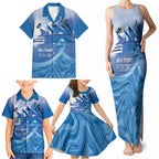Personalised Australia Prostate Cancer Awareness Family Matching Tank Maxi Dress and Hawaiian Shirt Aussie Blue Ribbon Sydney Opera House