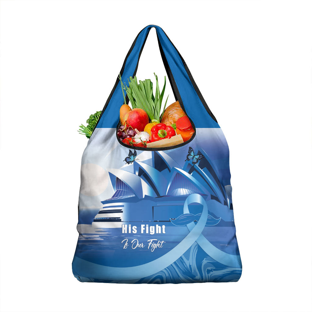 Australia Prostate Cancer Awareness Grocery Bag Aussie Blue Ribbon Sydney Opera House