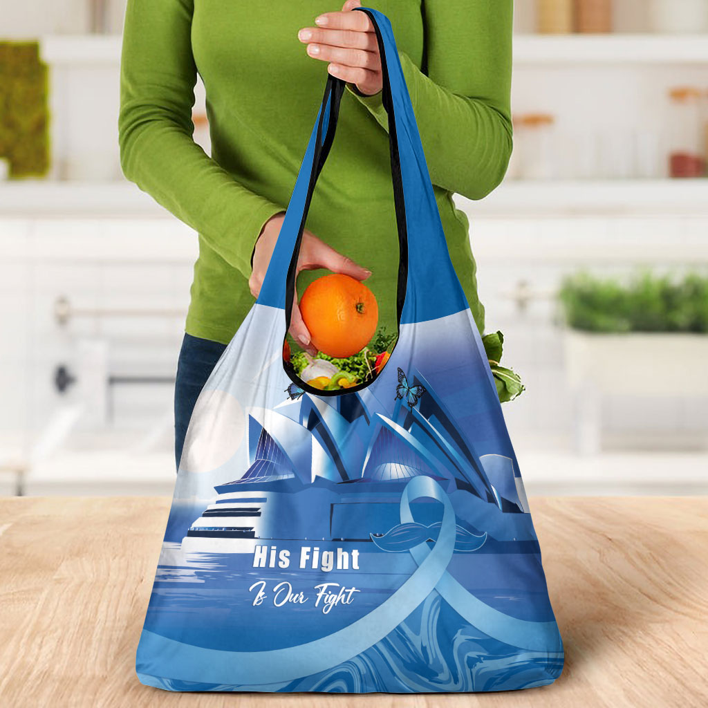Australia Prostate Cancer Awareness Grocery Bag Aussie Blue Ribbon Sydney Opera House