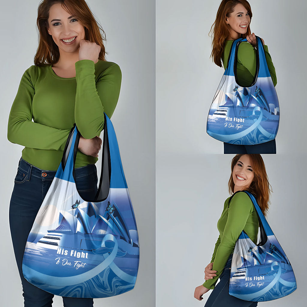 Australia Prostate Cancer Awareness Grocery Bag Aussie Blue Ribbon Sydney Opera House